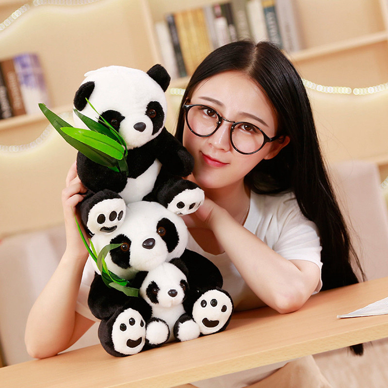 熊猫公仔毛绒玩具可爱抱枕布娃娃黑白熊猫儿童玩具趴趴熊生日礼物
