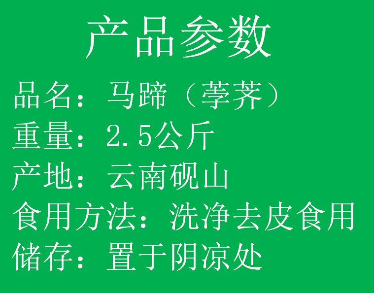 农家自产 云南文山现挖现发马蹄脆甜荸荠