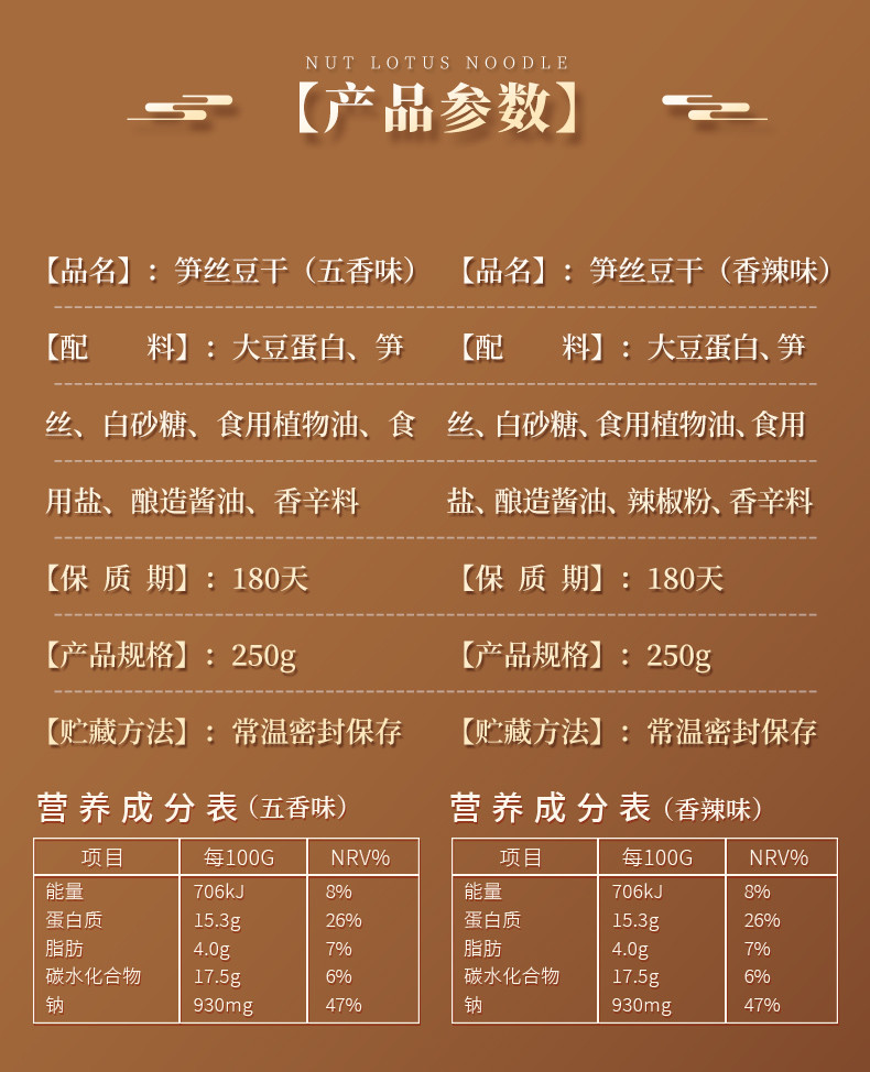 本宫饿了 笋丝豆干  五香/香辣味 卤味素肉 豆腐干零食180g/袋