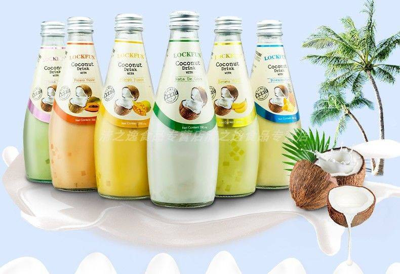泰国进口乐可芬椰汁饮料整箱 饮品 夏季饮料5瓶椰子汁椰子水果味【新时代美食】
