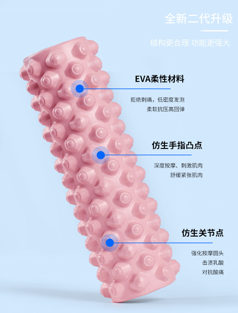 派度泡沫轴肌肉放松按摩滚轴瘦小腿神器狼牙棒瑜伽柱滚轮健身器材