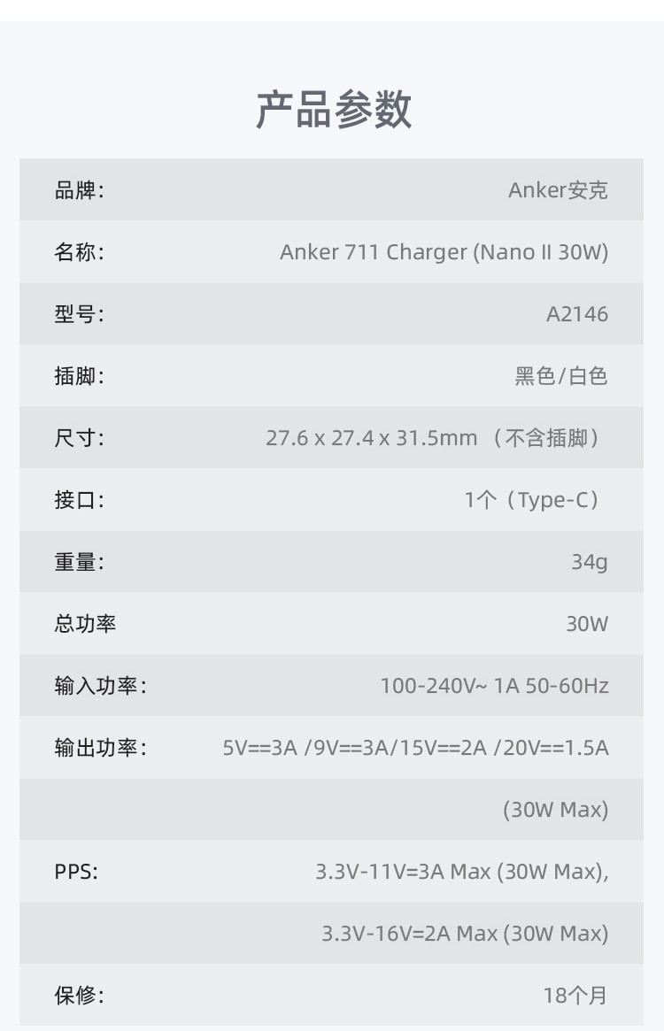 安克/Anker  充电器 A2146