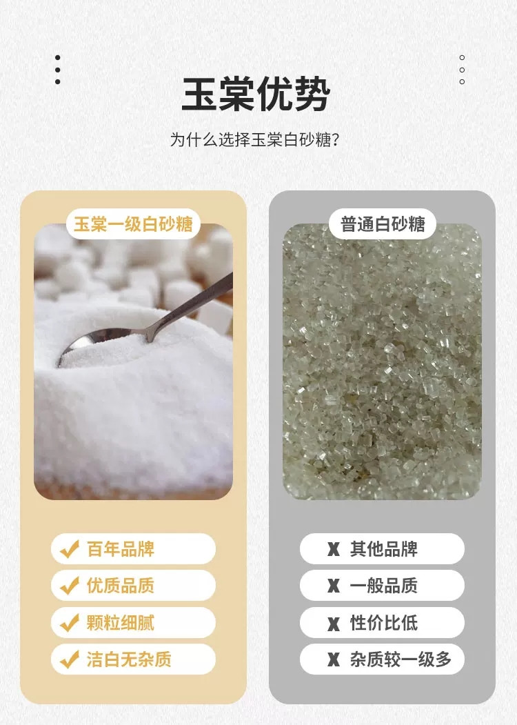 中华老字号 玉棠白砂糖1000g/袋  西点烘焙新老包装烧菜糖水甜品