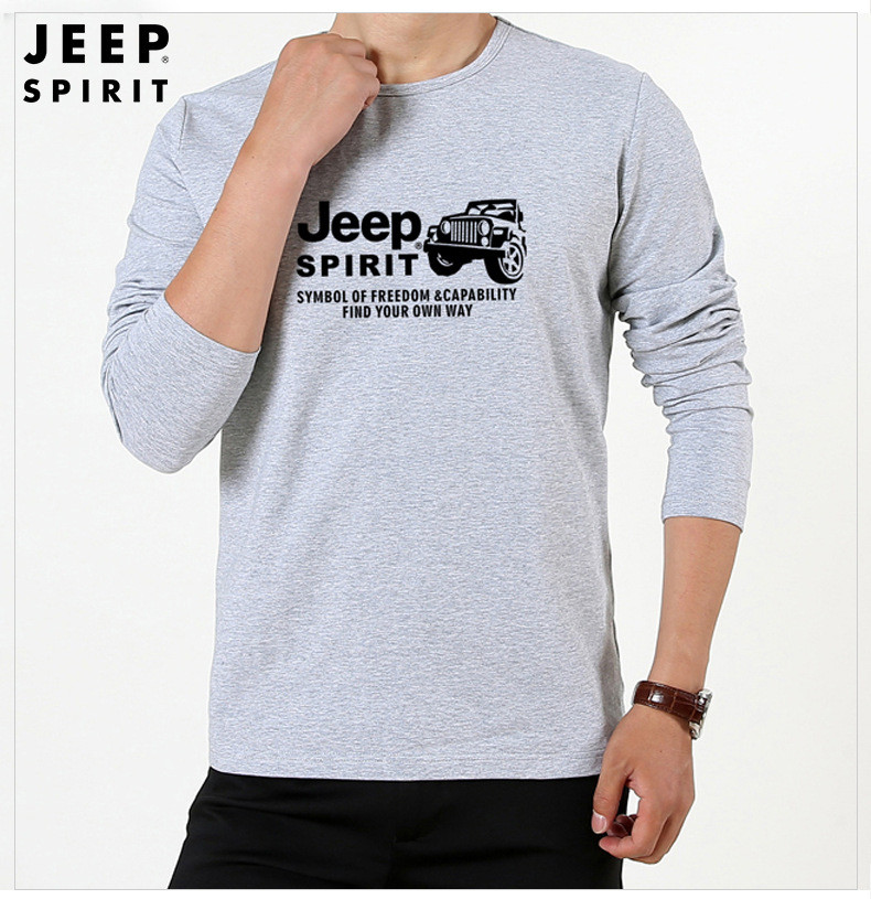 JEEP/吉普男棉圆领t恤男士长袖卫衣TS63002