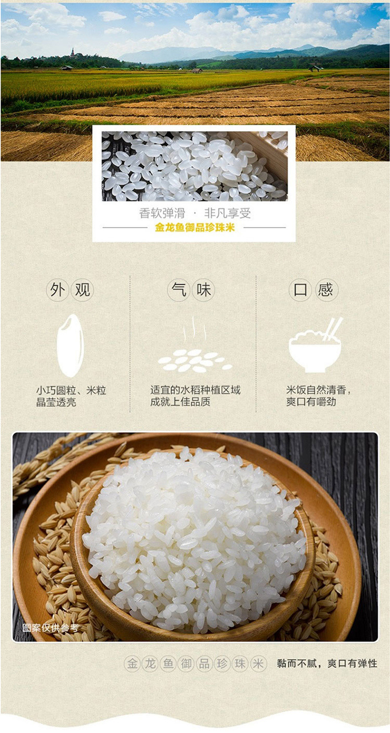 金龙鱼 御品珍珠米 梗米东北大米家庭装小袋米 煮粥蒸米饭大米 500g*5包