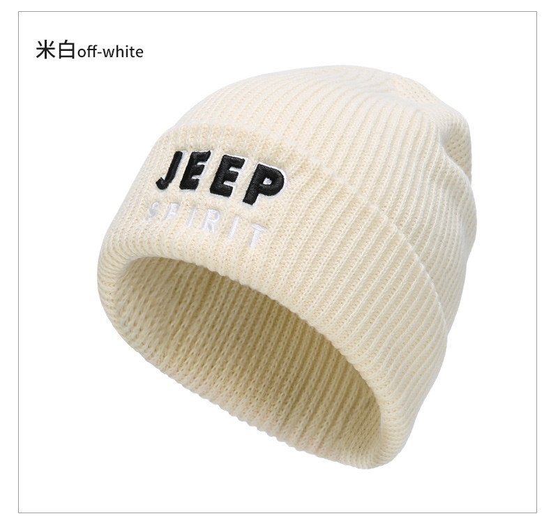 JEEP SPIRIT 吉普帽子男毛线帽男女士秋冬防风护耳保暖针织帽情侣款时尚潮流休闲百搭防寒冬帽