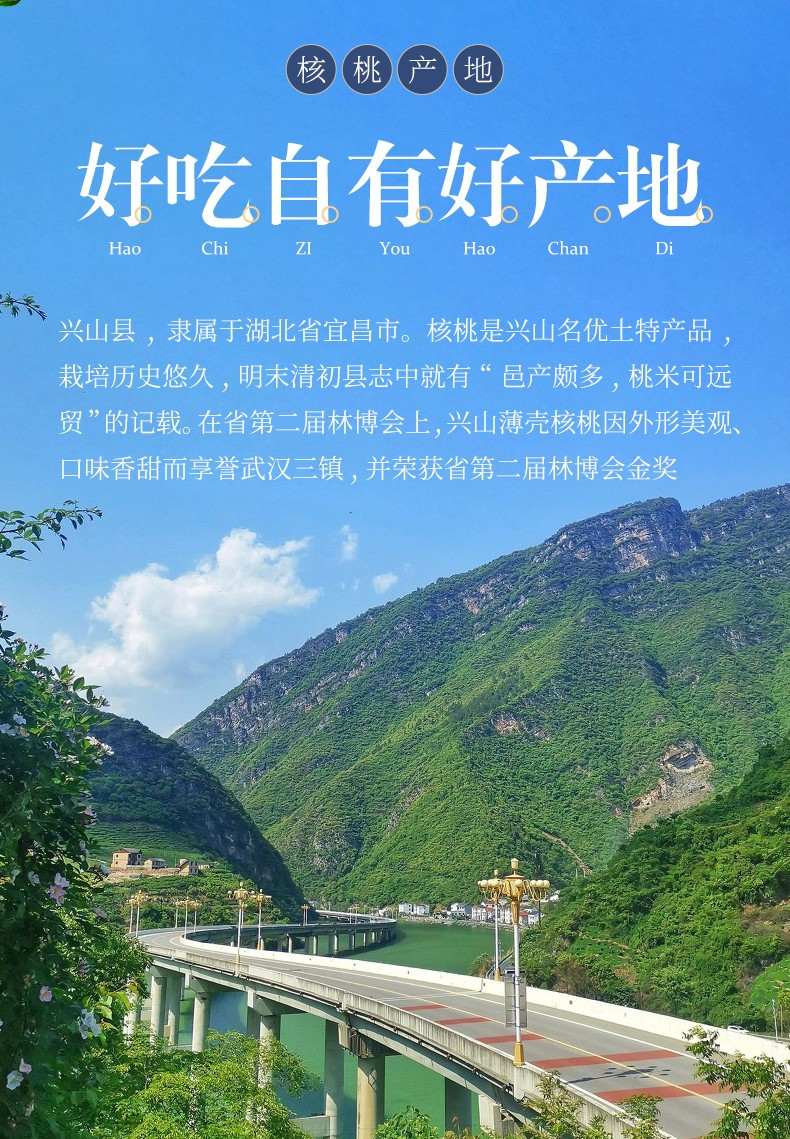 小覃同学 湖北兴山薄皮纸皮核桃 干果薄壳精选果 5斤礼盒装