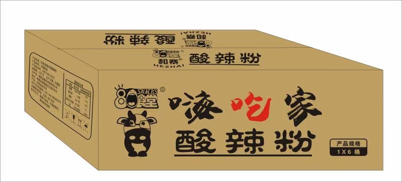 80食堂 一箱6桶装正宗酸辣粉大桶酸辣粉粉丝条夜宵学生