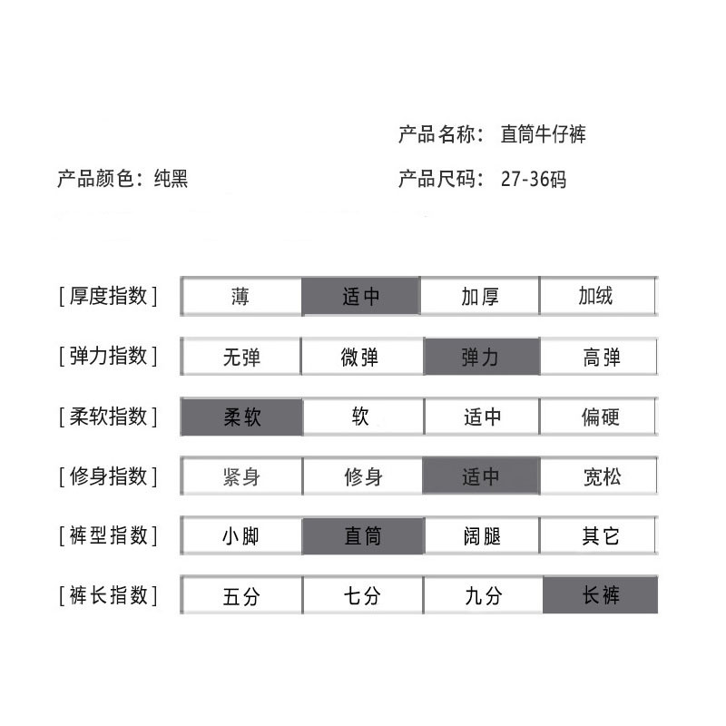  verhouse 牛仔裤黑色女士大码修身高腰弹力妈妈装长裤 弹力休闲 时尚百搭