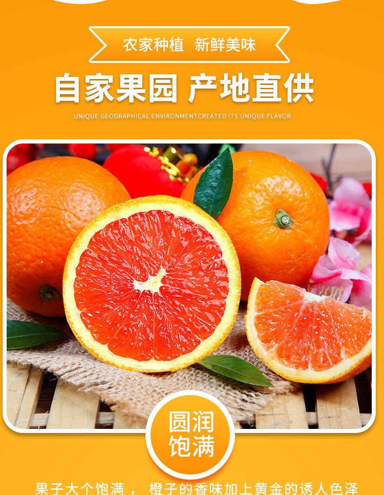  模范丈夫 赣南红橙新鲜水果现摘现发10斤甜橙赣州橙子 香甜多汁
