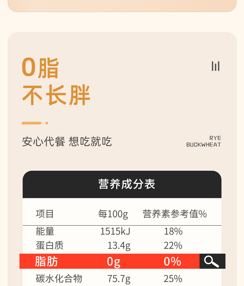 燕之坊黑麦荞麦面条200g*10袋  0脂肪健康无糖纯粗粮全麦挂面低盐主食