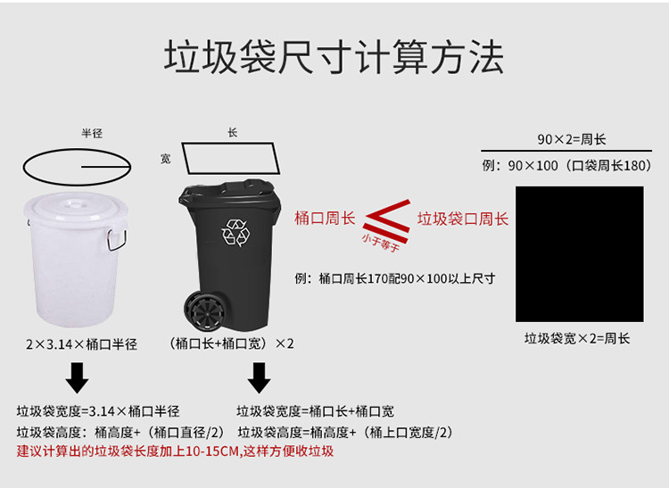 鲁凤来 大垃圾袋 黑色 34克4.8丝 500只装 一次性 LFL-LJA-100