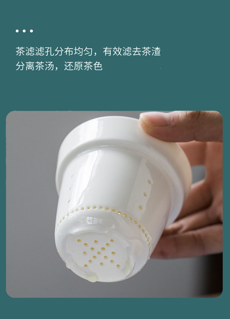 鲁凤来 旅行茶具 便携式旅行陶瓷茶具 防烫简约快客杯功夫茶套装