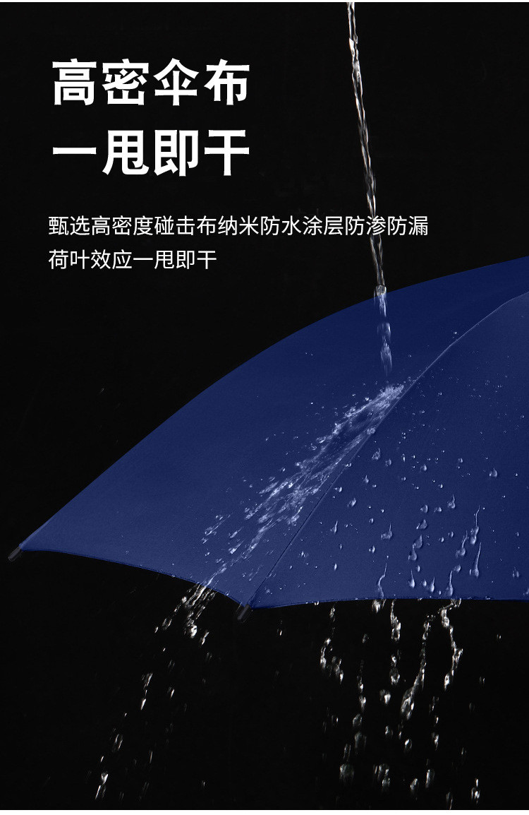 鲁凤来  雨伞 直杆抗风双人黑胶晴雨伞8骨 加大伞面半自动商务雨伞