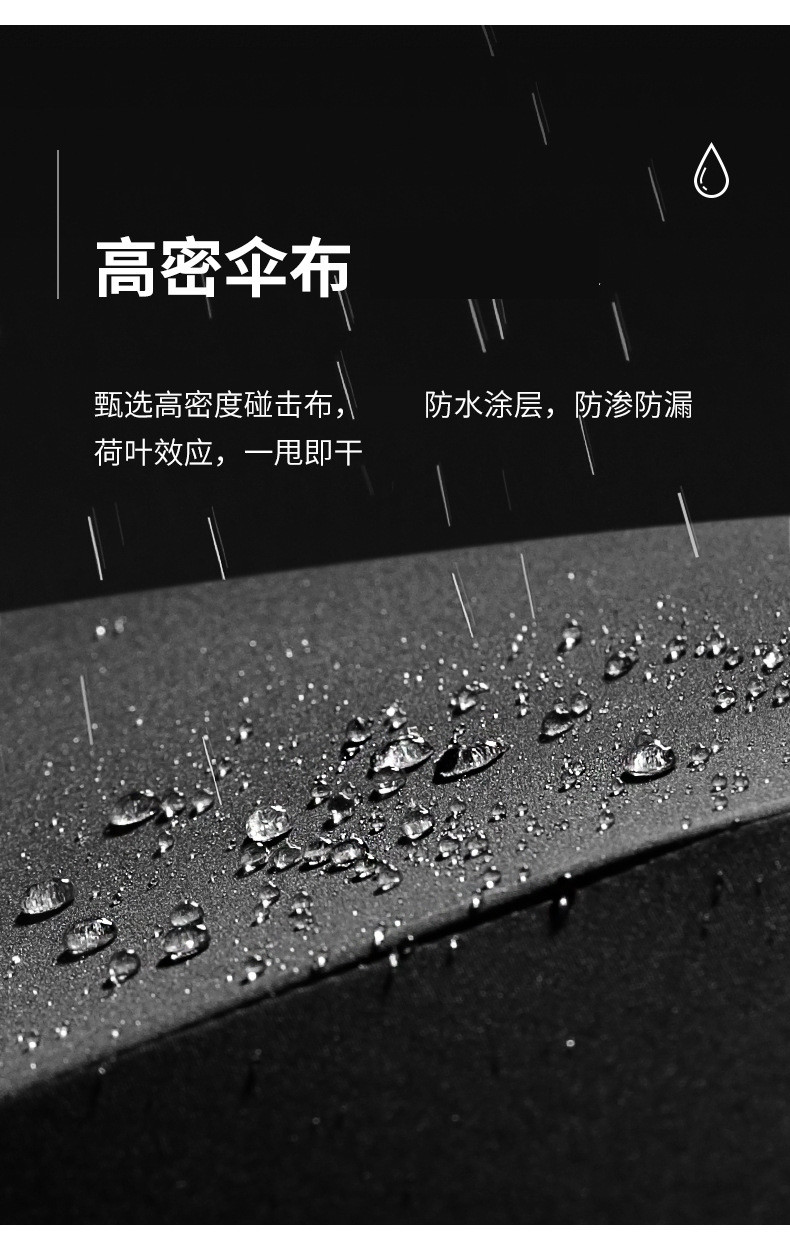 鲁凤来  直柄雨伞 半自动雨伞加固抗风晴雨两用伞黑胶商务雨伞