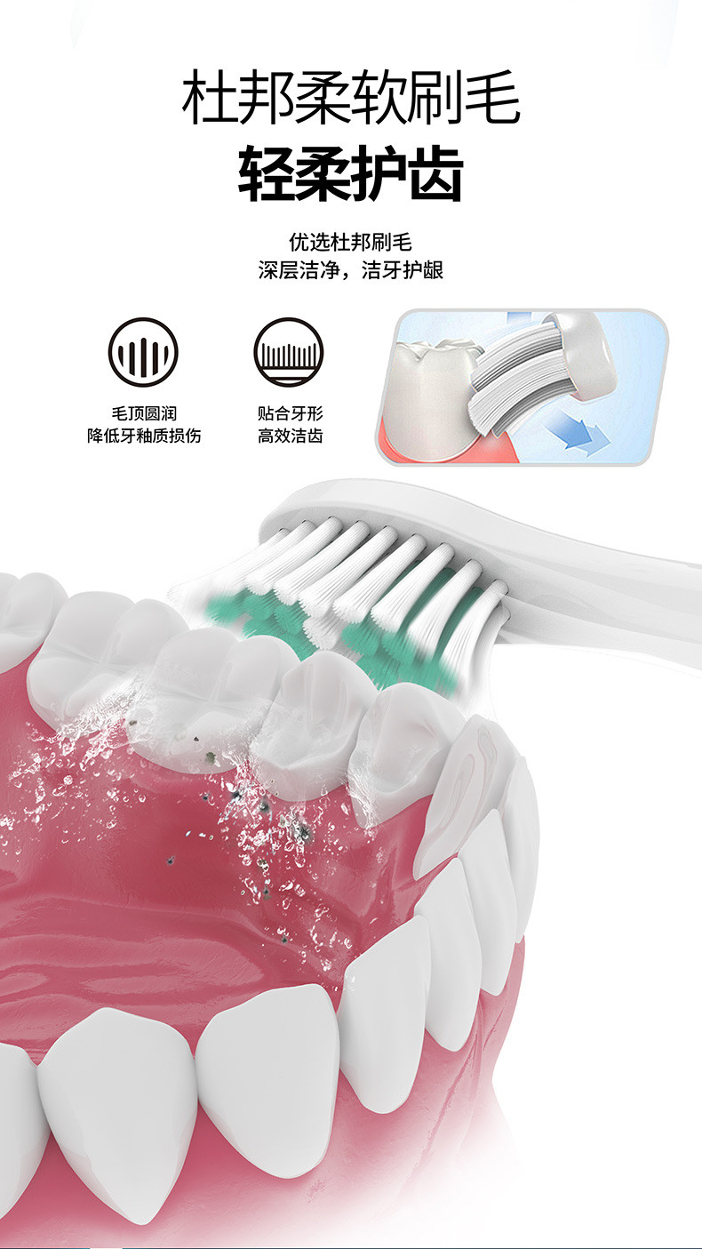 铂瑞 电动牙刷全自动充电式情侣套装成人款声波牙刷BR-A1