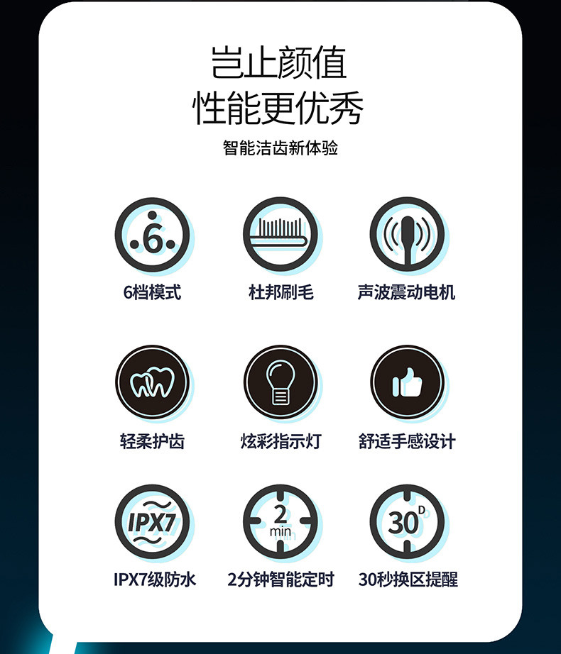 铂瑞 电动牙刷全自动充电式情侣套装成人款声波牙刷BR-A1