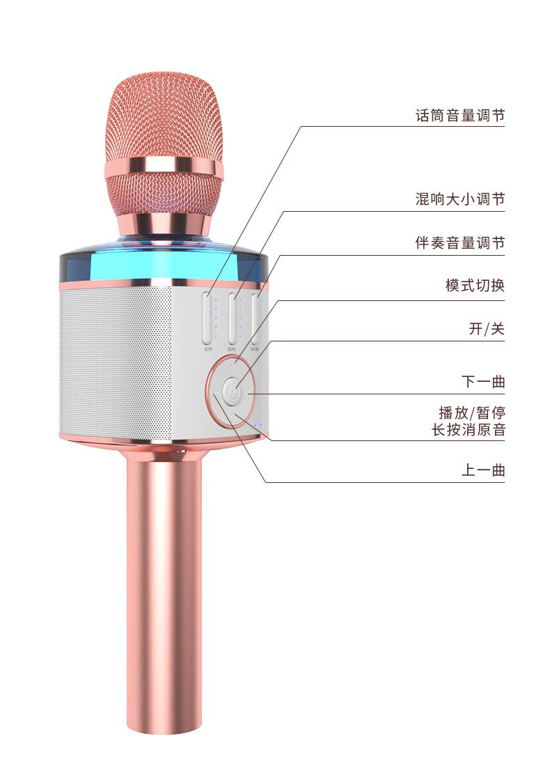 屁颠虫(HIFIER) 话筒音响一体全民K歌手机麦克风无线蓝牙声卡套装电视话筒家庭KTV X9