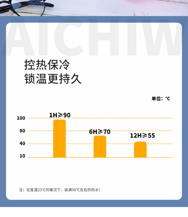 爱奇屋 丽宝保温杯 316不锈钢 智能数显简约水杯380ml  个