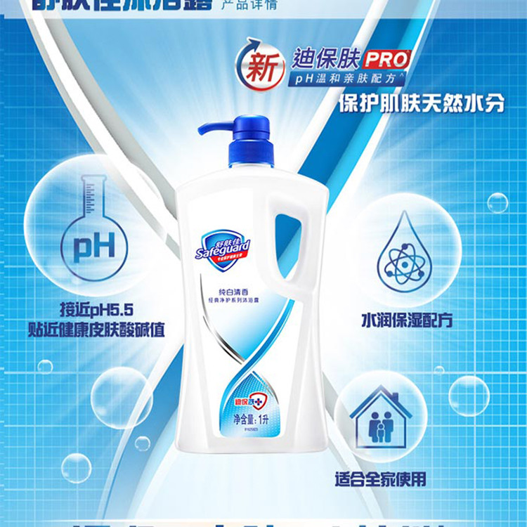 舒肤佳纯白清香型沐浴露1L＋潘婷乳液修护洗发露750ml（新旧包装随机发货）