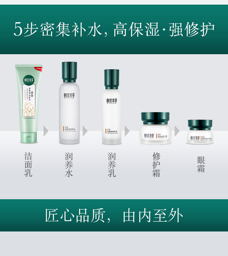 相宜本草（INOHERB） 百合高保湿润养水150ml（深度补水、滋润护肤）