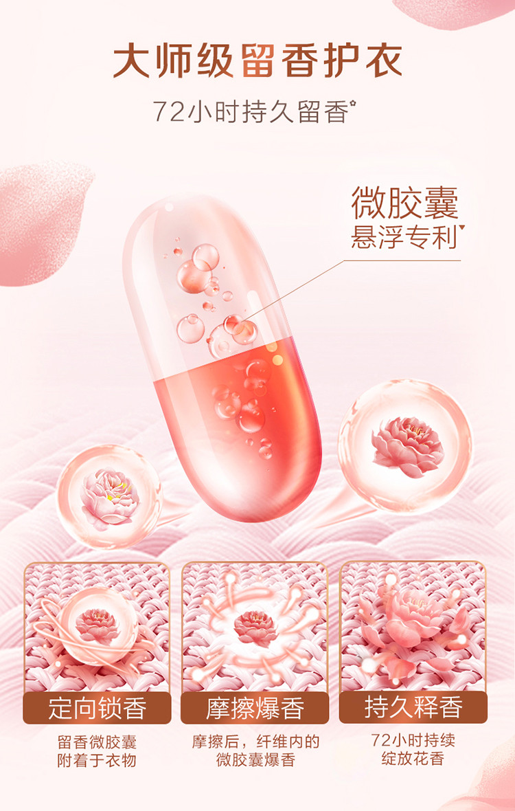 立白大师香氛洗衣液100g*3袋炫彩柔顺护衣