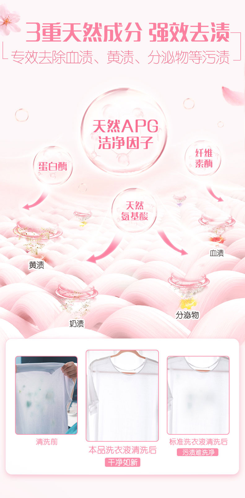 立白除菌内衣洗衣液480g*2瓶送大师香氛洗衣液100g*3袋