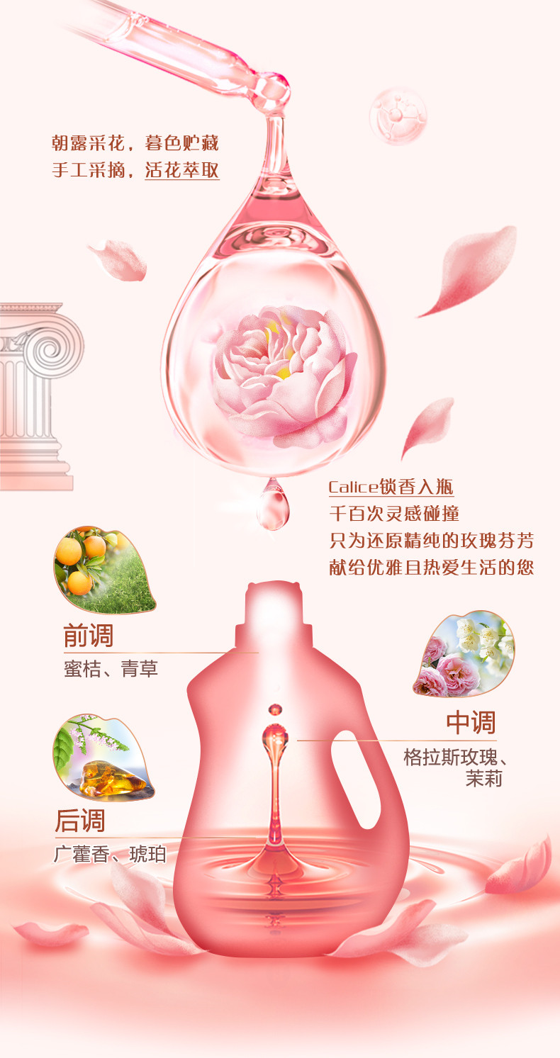 立白 大师香氛洗衣液1kg*1瓶+500g*2袋 持久留香炫彩护衣护