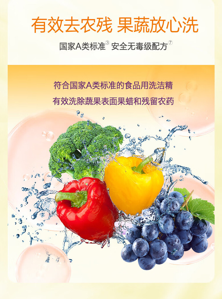  立白 小苏打薄荷洗洁精1kg*2瓶送洗碗棉2块 去油去农残食品用