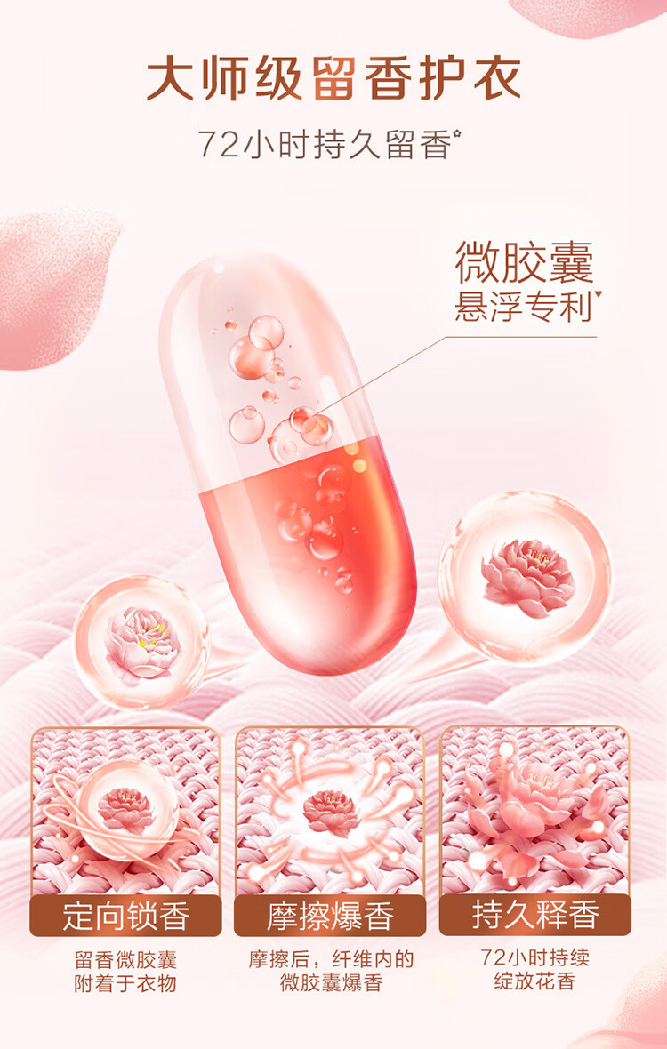 立白 大师香氛洗衣液2kg*2瓶【到手8斤】 玫瑰花香 洁净柔顺