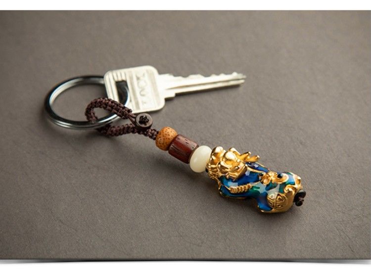 汽车钥匙扣男士钥匙挂件感温变色貔貅招财车载钥匙扣锁匙链女情侣
