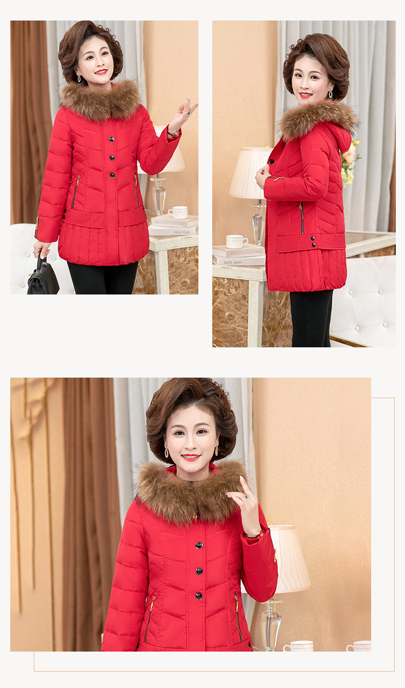 雪暖冬季新款大貉子毛领女士韩版中长款羽绒服S1318