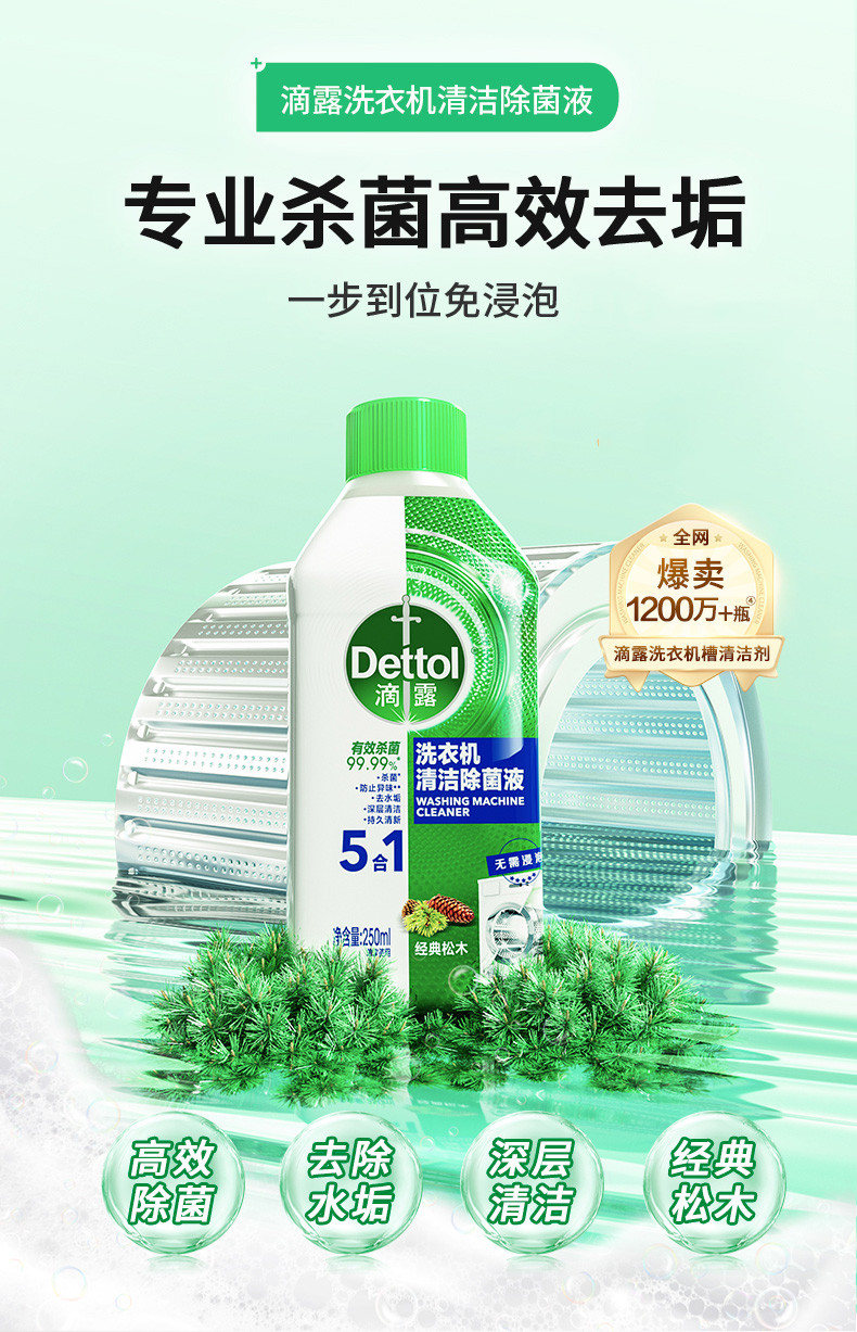 滴露/Dettol 洗衣机清洗剂250mL*2