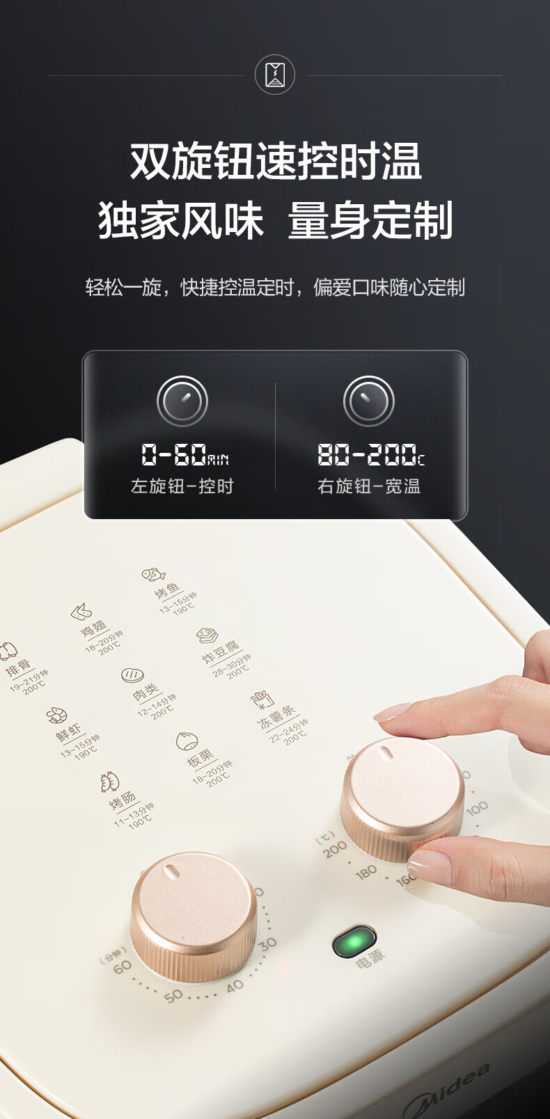 美的/MIDEA  4.5L空气炸锅 KZE4501W