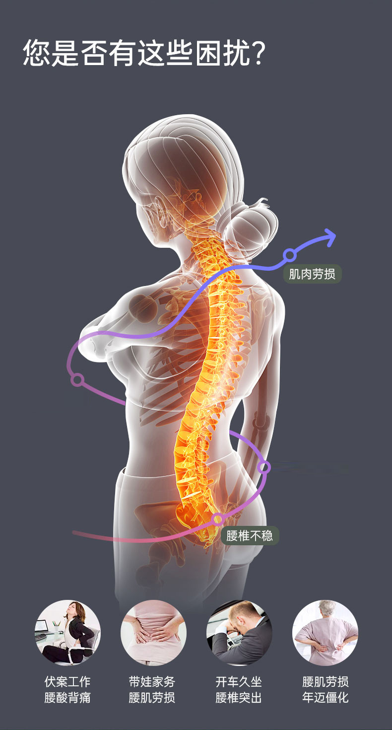 匹克 PEAK*腰椎舒缓器 腰部拉伸背部按摩器 YWF4917