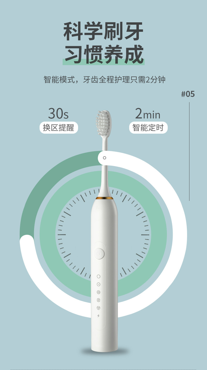鹰伦 【发2套】小白电动牙刷SKT-Y8808