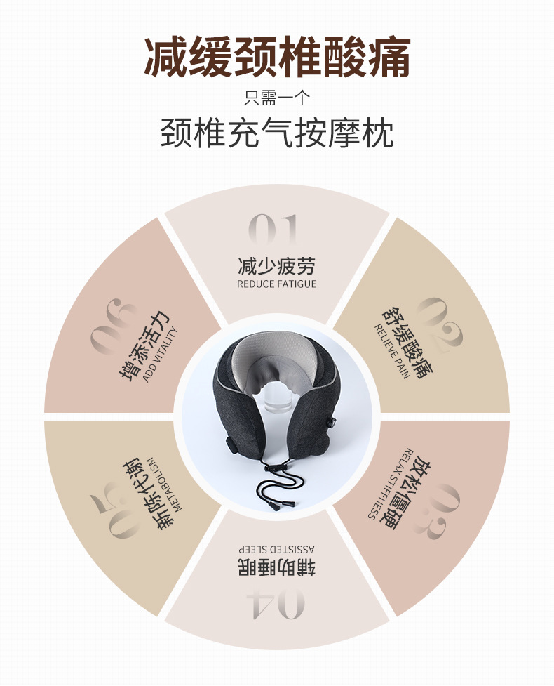 商旅宝 U型颈椎按摩枕TE631N（含收纳袋）