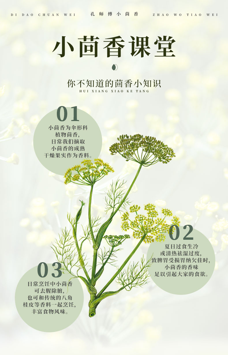 孔师傅 香辛料小茴香50g*3袋