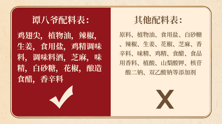 谭八爷 冷吃美味鸡翅尖170g 休闲零食即食宵夜香辣鸡翅肉类零食