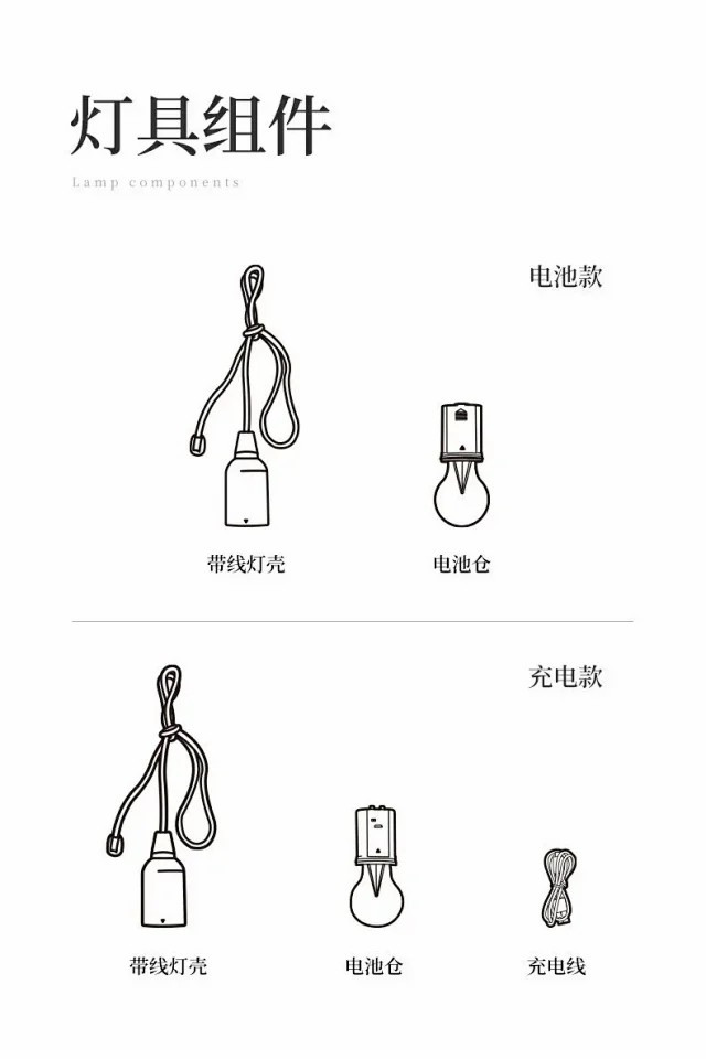 户外露营拉线灯营地灯野营可充电照明便携露营灯氛围灯