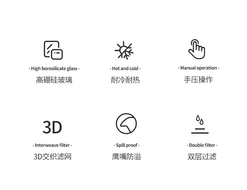 家用手冲咖啡器具不锈钢芯过滤法压壶咖啡壶