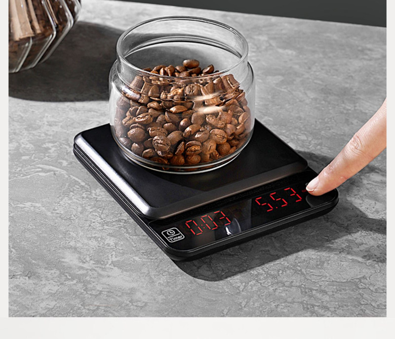 家用厨房手冲咖啡专用迷你智能计时电子秤