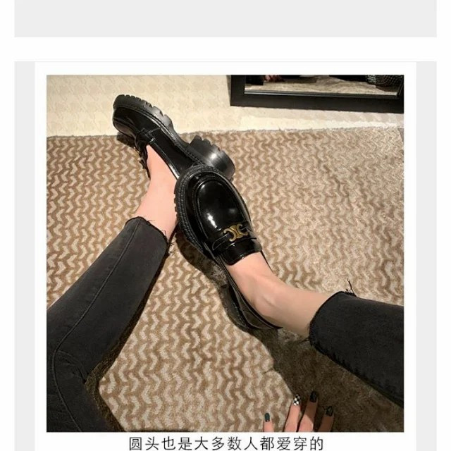 春夏四季百搭厚底金属扣一脚蹬女式乐福鞋