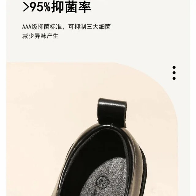 秋冬英伦风系带圆头坡跟女式小皮鞋