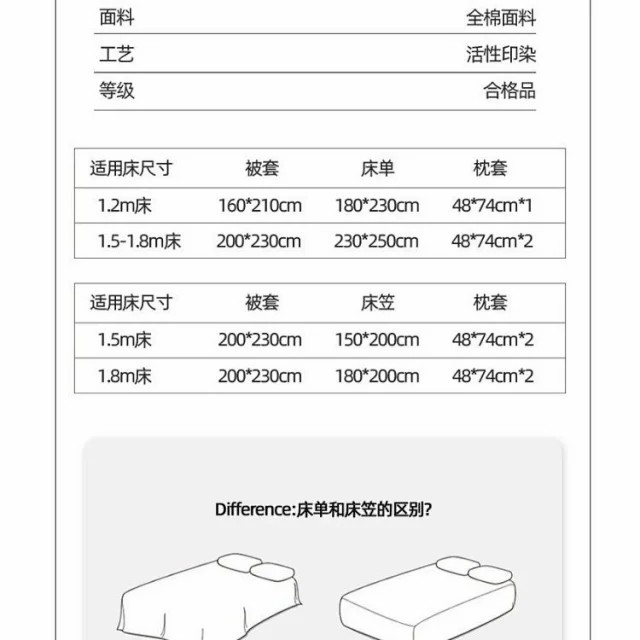 芙拉迪 春季床品套件13372全棉印花三件套四件套带床笠款