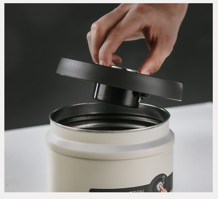家用店用咖啡豆真空密封罐保存罐奶粉罐304不锈钢按压储物罐