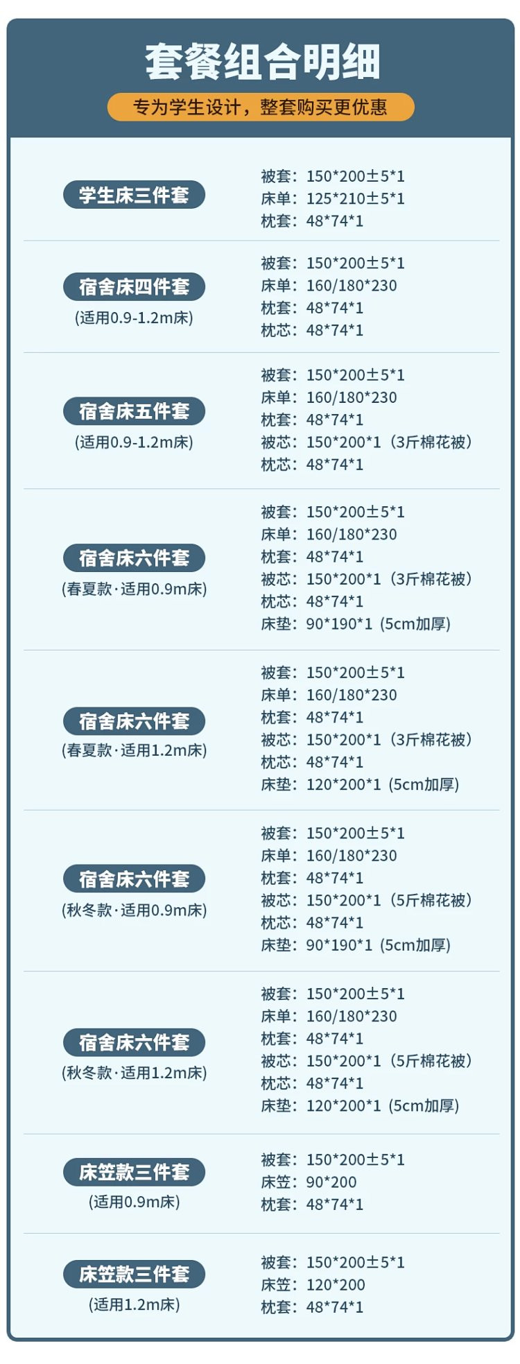 芙拉迪 学生寝室宿舍上下铺纯棉床上用品六件套床单款 亲肤透气 一套配齐