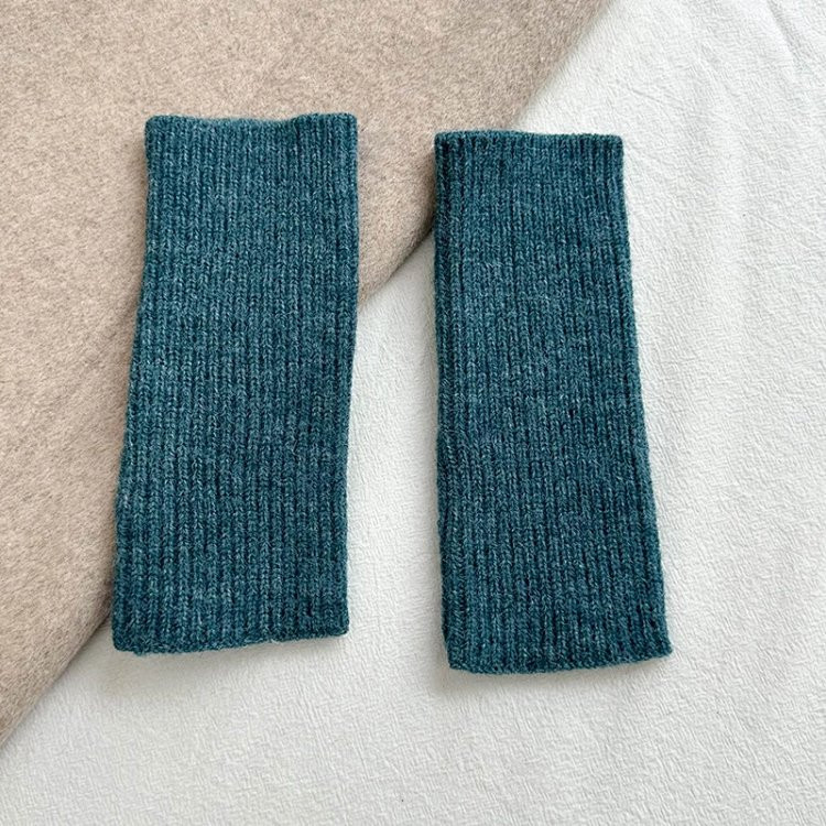 芙拉迪 秋冬季纯色针织毛线保暖半指护腕手套