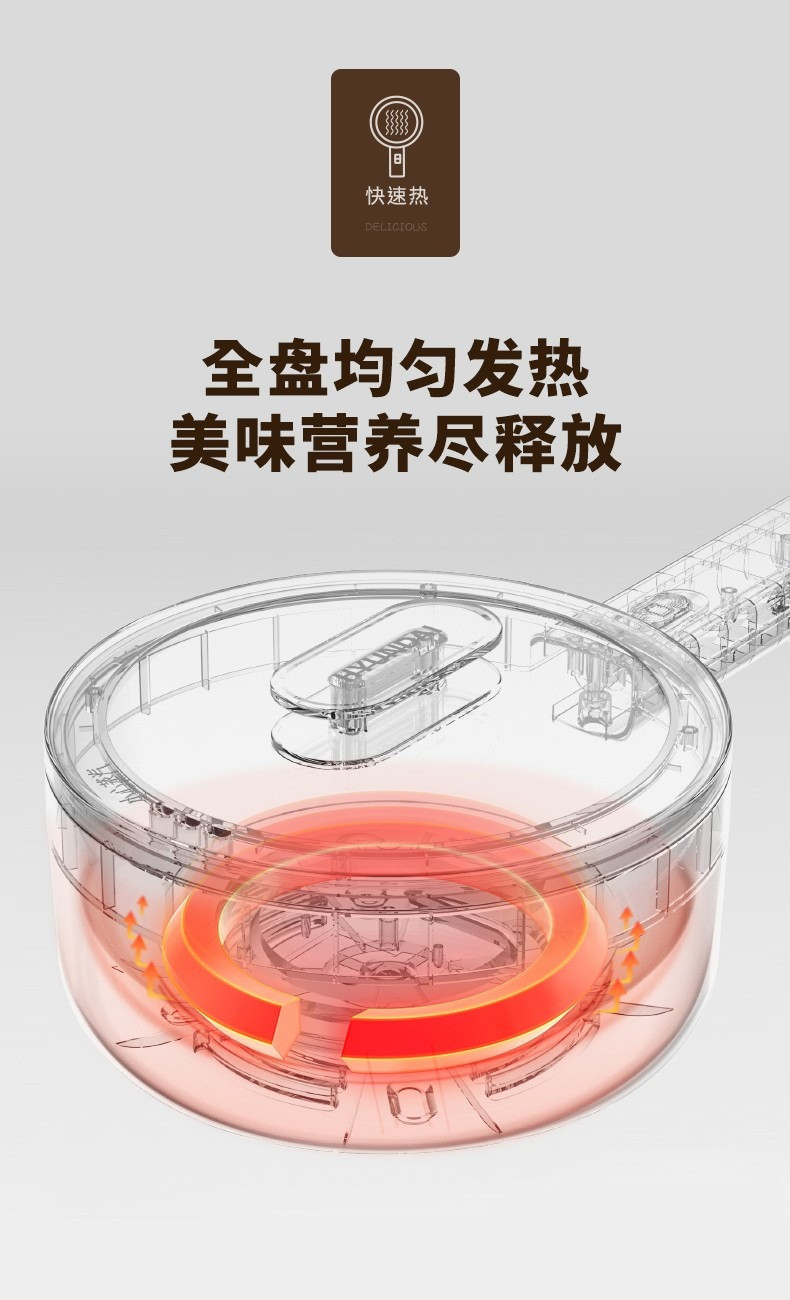 韩国现代 小电锅 宿舍小锅学生锅煮面锅电火锅料理锅一体锅电煮锅多功能锅寝室迷你电炒锅 1.5L