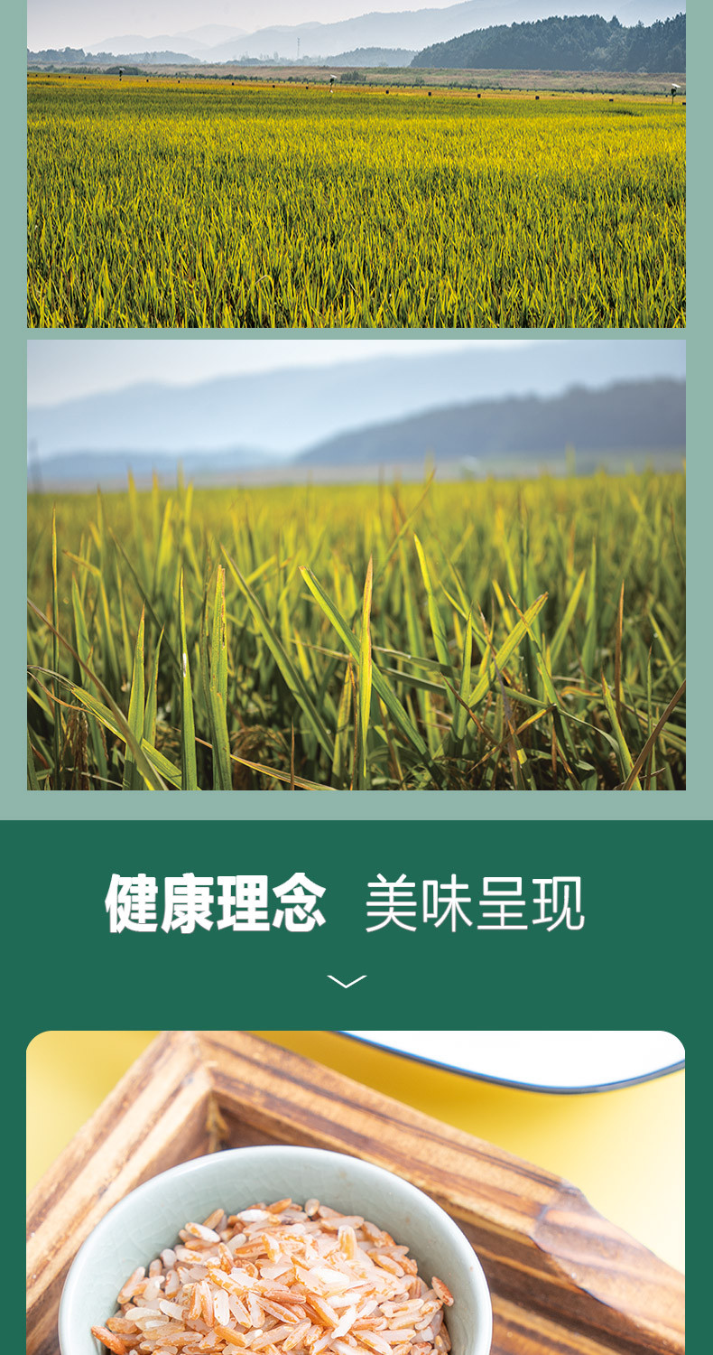 回音谷 有机健康米 1kg/盒 长粒红糙米胚芽米五谷杂粮粗粮低脂粗粮红米饭红米粥糙米饭大米伴侣